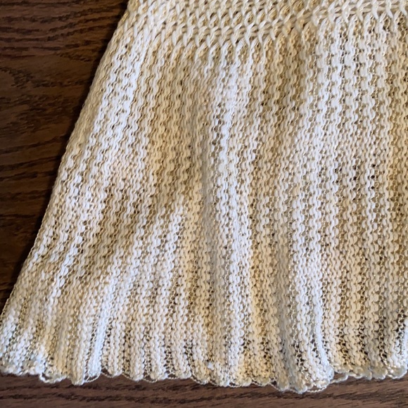 MYSTREE cream woven sleeveless peplum sweater.  Large. - Picture 5 of 9